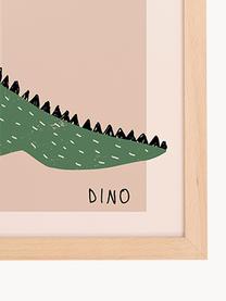 Ingelijste digitale print Dino, Lijst: beukenhout FSC-gecertific, Licht hout, perzik, groen, B 33 x H 43 cm