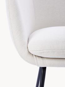 Gestoffeerde armstoel Juri, Bekleding: polyester, Poten: gepoedercoat metaal, Geweven stof wit, B 58 x D 58 cm