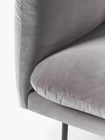 Fluwelen fauteuil Moby, Bekleding: fluweel (hoogwaardig poly, Frame: massief grenenhout, Poten: gepoedercoat metaal Dit p, Fluweel grijs, B 90 x D 90 cm