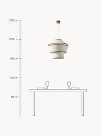 Pendelleuchte Faro, Lampenschirm: Kunststoff, Bambusholz, Baldachin: Gummibaumholz, Off White, Bambus- und Gummibaumholz, dunkel lackiert, Ø 54 x H 54 cm