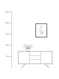 Gerahmter Digitaldruck Naked Woman, Bild: Digitaldruck auf Papier, , Rahmen: Holz, lackiert, Front: Plexiglas, Schwarz, Weiß, B 53 x H 63 cm