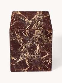 Stolik pomocniczy z marmuru Dila, Marmur, płyta pilśniowa średniej gęstości (MDF), Ciemny brązowy, marmurowy, S 40 x W 45 cm