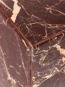 Tavolino in marmo Dila, Marmo, pannelli di fibra a media densità (MDF), Marrone scuro marmorizzato, Ø 40 x Alt. 45 cm