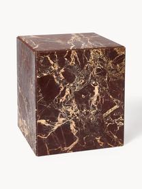 Mesa auxiliar de mármol Dila, Mármol, tablero de fibras de densidad media (MDF), Mármol marrón oscuro, An 40 x Al 45 cm