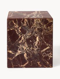 Marmor-Beistelltisch Dila, Marmor, Mitteldichte Holzfaserplatte (MDF), Dunkelbraun, marmoriert, B 40 x H 45 cm