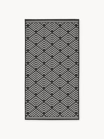 Alfombra estampada de interior/exterior Milano, Parte superior: 70% polipropileno recicla, Negro, blanco, An 80 x L 150 cm (Tamaño XS)