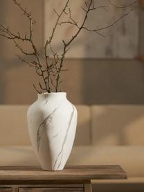 Vase artisanal Latona, haut. 41 cm, Grès cérame, Blanc, gris, marbré, mat, Ø 27 x haut. 41 cm