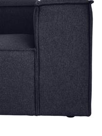 Fauteuil Lennon, Bekleding: 100% polyester Met 15.000, Frame: massief grenenhout, FSC-g, Poten: kunststof, Geweven stof donkerblauw, B 130 x H 101 cm