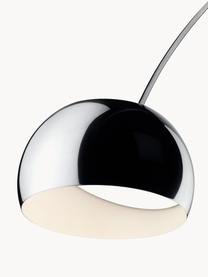 Große Bogenlampe Arco, Lampenfuß: Marmor, Silberfarben, Weiß, marmoriert, H 240 x T 220 cm