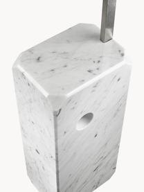 Große Bogenlampe Arco, Lampenfuß: Marmor, Silberfarben, Weiß, marmoriert, H 240 x T 220 cm