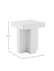 Bijzettafel Crozz in wit, Vezelplaat met gemiddelde dichtheid (MDF), gelakt, Hout, wit gelakt, B 40 x H 58 cm