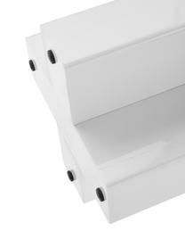 Tavolino Crozz, Pannello di fibra a media densità (MDF) laccato, Bianco, Larg. 40 x Alt. 58 cm