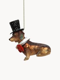 Adorno navideño Dog, Vidrio, Tonos marrones, An 11 x Al 12 cm