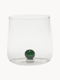 Verres à eau artisanaux Bilia, 6 pièces, Verre borosilicate, Transparent, vert foncé, Ø 9 x haut. 9 cm, 440 ml