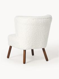 Sillón cóctel de borreguillo Robine, Tapizado: borreguillo (poliéster) A, Patas: madera de abedul pintada, Borreguillo blanco, An 63 x F 73 cm