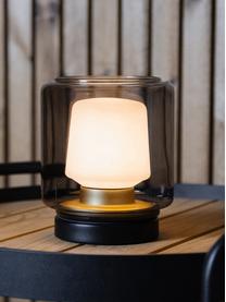 Lámpara de mesa para exterior LED regulable New York, portátil, Cable: plástico, Gris pardo, negro, Ø 14 x Al 17 cm