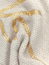 Kussenhoes Karla met goudkleurig patroon, 100% katoen, Beige, 40 x 60 cm