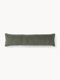 Cuscino XL in velluto a coste Kylen, Rivestimento: velluto a coste (90% poli, Verde oliva, Larg. 30 x Lung. 115 cm