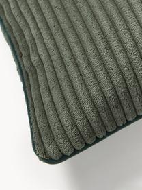 Cojín alargado de pana Kylen, Funda: pana (90% poliéster, 10% , Verde oliva, An 30 x L 115 cm