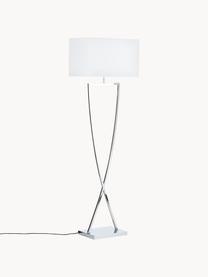 Lámpara de pie Toulouse, Pantalla: tela, Cable: plástico, Plateado, blanco, Al 157 cm