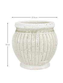 Petit cache-pot beige céramique Catinia, Céramique, Brun, Ø 14 x haut. 14 cm