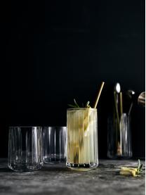 Vasos highball con relives Hudston, 6 uds., Vidrio, Transparente, Ø 8 x Al 14 cm, 400 ml