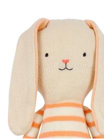 Knuffeldier Bunny van biokatoen, Organisch katoen, Lichtbeige, oranje, 12 x 33 cm