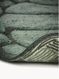 Koupelnový kobereček z organické bavlny ve tvaru želvy Lazy, 100% bavlna, certifikováno Oeko-Tex®, Tmavě zelená, Š 75 cm, D 98 cm