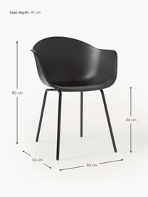 In- & Outdoor Stuhl Claire, Sitzschale: 65% Kunststoff, 35% Fiber, Beine: Metall, pulverbeschichtet, Schwarz, B 60 x T 54 cm