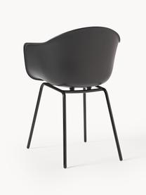 In- & outdoor stoel Claire, Zitvlak: 65% kunststof, 35% glasve, Poten: gepoedercoat metaal, Zwart, B 60 x H 54 cm