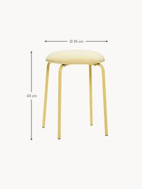 Tabouret Stack, Tissu jaune pâle, Ø 35 x haut. 43 cm