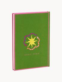 Notizbuch Lucid Dreams, Baumwolle, Papier 80 g/m², farbiges Papier, Karton, Grün, Bunt, B 16 x H 23 cm