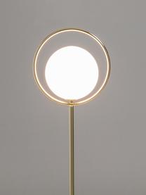Design-Stehlampe Saint in Gold, Lampenschirm: Glas, Weiß, Messing, 30 x 140 cm