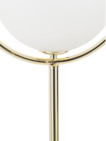 Lampada da terra in oro Saint, Paralume: vetro, Bianco ottonato, Larg. 30 x Alt. 140 cm