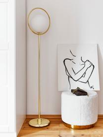 Lampada da terra in oro Saint, Paralume: vetro, Bianco ottonato, Larg. 30 x Alt. 140 cm