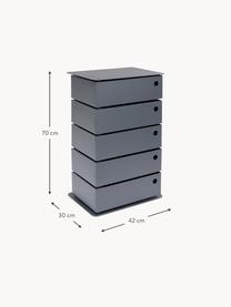 Büroregal Manifattura mit Schubladen, Stahl, pulverbeschichtet, Grau, B 42 x H 70 cm