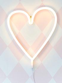 LED wandlamp Heart, Lamp: BPA-vrij PVC, Lichtkleur: geel. Wanneer uitgeschakeld, wordt het LED lampje wit, 30 x 29 cm