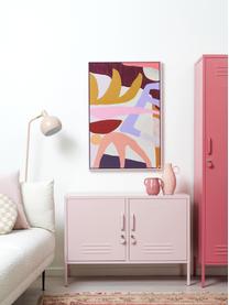 Credenza in metallo Lowdown, Acciaio verniciato a polvere, Rosa chiaro, Larg. 100 x Alt. 72 cm