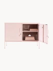 Credenza in metallo Lowdown, Acciaio verniciato a polvere, Rosa chiaro, Larg. 100 x Alt. 72 cm