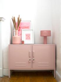 Credenza in metallo Lowdown, Acciaio verniciato a polvere, Rosa chiaro, Larg. 100 x Alt. 72 cm