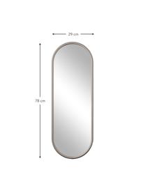 Ovaler Wandspiegel Angui, Spiegelfläche: Spiegelglas, Rahmen: Stahl, beschichtet, Hellbeige, B 29 x H 78 cm