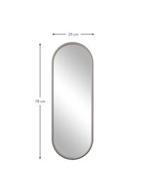 Miroir mural oval Angui, Beige clair, larg. 29 x haut. 78 cm