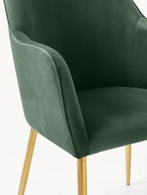 Chaise rembourrée en velours Ava, Velours vert foncé, larg. 57 x prof. 63 cm