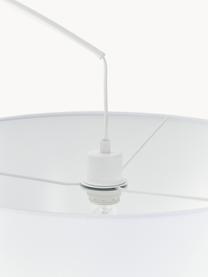 Große Bogenlampe Niels, Lampenfuß: Metall, gebürstet, Lampenschirm: Textil, Weiß, H 218 cm