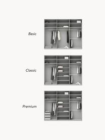 Modulaire draaideurkast Leon, 300 cm breed, diverse varianten, Frame: met melamine beklede spaa, Lichtgrijs, Basis interieur, B 300 x H 236 cm