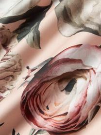 Poszewka na poduszkę z satyny bawełnianej Blossom, Jasny różowy, wielobarwny, S 40 x D 80 cm