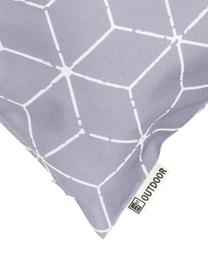 Outdoor-Kissen Cube mit grafischem Muster in Grau/Weiss, mit Inlett, 100% Polyester, Grau, Weiss, 30 x 50 cm