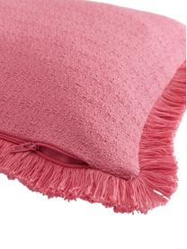 Federa arredo in cotone rosa con frange decorative Lorel, 100% cotone, Rosa, Larg. 30 x Lung. 50 cm