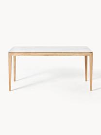 Tavolo con piano effetto marmo Jackson, varie misure, Effetto marmo bianco, legno di quercia laccato, Larg. 180 x Prof. 90 cm