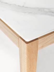 Jedálenský stôl s mramorovým vzhľadom Jackson, Mramorový vzhľad biela, dubové drevo lakované, Š 180 x H 90 cm